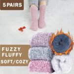 SISOSOCK 5 Pairs Fuzzy Soft Cozy Comfortable Socks for Women, Casual Sleep Comfy Socks, Perfect Warm Winter Gifts for Women - Image 5