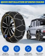 Auto Tightening Snow Chains Tire Chains For Cars Suv Pickup Trucks - Auto Tightening 1 Min Quick Fit AND Easy Installation, Reusable Universal Emergency Traction Snow Chains - Set of 2（HKN110） - Image 3