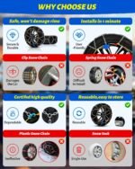 Auto Tightening Snow Chains Tire Chains For Cars Suv Pickup Trucks - Auto Tightening 1 Min Quick Fit AND Easy Installation, Reusable Universal Emergency Traction Snow Chains - Set of 2（HKN110） - Image 5