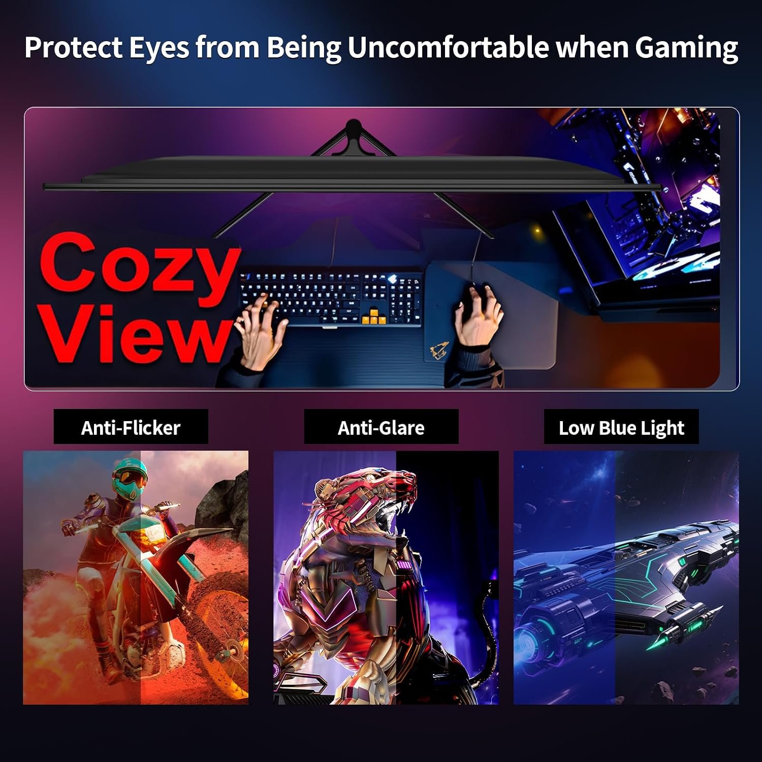 ZZA 25" Curved Gaming Monitor, 240Hz|144Hz FHD(1920 * 1080P) VA Screen Computer Monitor, Supports Freesync, 120% sRGB, Blue Light Filter,AMD Freesync, Wall Mountable Installs(HDMI 1.4/DP 1.2) - Image 4