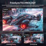 ZZA 25" Curved Gaming Monitor, 240Hz|144Hz FHD(1920 * 1080P) VA Screen Computer Monitor, Supports Freesync, 120% sRGB, Blue Light Filter,AMD Freesync, Wall Mountable Installs(HDMI 1.4/DP 1.2) - Image 7