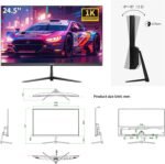 ZZA 25" Curved Gaming Monitor, 240Hz|144Hz FHD(1920 * 1080P) VA Screen Computer Monitor, Supports Freesync, 120% sRGB, Blue Light Filter,AMD Freesync, Wall Mountable Installs(HDMI 1.4/DP 1.2) - Image 9