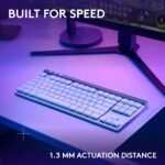 Logitech G515 Lightspeed TKL Low Profile Wireless Gaming Keyboard, LIGHTSYNC RGB, Thin Tenkeyless Design, PBT Keycaps, Tactile (Brown) Mechanical Switches - White - Image 4
