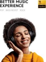 Picun B8 Bluetooth Headphones, 120H Playtime Headphone Wireless Bluetooth with 3 EQ Modes, Low Latency, Hands-Free Calls, Over Ear Headphones for Travel Home Office Cellphone PC Black - Image 3