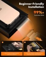 UNBREAKcable for iPhone 16 Plus Screen Protector [Quick-Installation Box] 3-Pack 9H+ Hardness Shatterproof Tempered Glass [99.99% HD Clear] [Case Friendly] [Bubble Free] for iPhone 16 Plus 6.7" - Image 3
