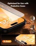 UNBREAKcable for iPhone 16 Plus Screen Protector [Quick-Installation Box] 3-Pack 9H+ Hardness Shatterproof Tempered Glass [99.99% HD Clear] [Case Friendly] [Bubble Free] for iPhone 16 Plus 6.7" - Image 5