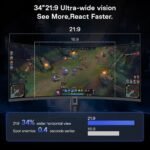 KOORUI 34 Inch 240Hz Ultrawide Curved Gaming Monitor, UWQHD 3440×1440, 1500R, HDR400, PIP/PBP,90% DIC-P3, Adaptive Sync, HDMI 2.1/DP 1.4, Tilt/Swivel/Height Adjustable, VESA for PC Gaming, Work & Play - Image 6
