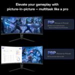 KOORUI 34 Inch 240Hz Ultrawide Curved Gaming Monitor, UWQHD 3440×1440, 1500R, HDR400, PIP/PBP,90% DIC-P3, Adaptive Sync, HDMI 2.1/DP 1.4, Tilt/Swivel/Height Adjustable, VESA for PC Gaming, Work & Play - Image 8
