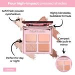 MCoBeauty Ultra Luxe Eyeshadow Quad - Cheeky Chat | Pink Nude Shimmer & Matte Eye Shadow Palette, Blendable, Buildable, Compact with Mirror, Vegan & Cruelty Free - Image 4
