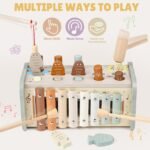 Joyreal Wooden Montessori Toys for 1 Year Old - Hammering Pounding Toy with Xylophone & Fishing Game - Educational Toddler Activities for 1 2 3 Year Old Christmas Birthday Gifts - Image 6