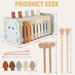 Joyreal Wooden Montessori Toys for 1 Year Old - Hammering Pounding Toy with Xylophone & Fishing Game - Educational Toddler Activities for 1 2 3 Year Old Christmas Birthday Gifts - Image 8
