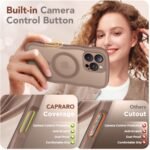 CAPRARO for iPhone 16 Pro Case for Women Girls, Upgraded [Full Camera Protection] [Compatible with MagSafe] Cute Wave Translucent Matte Phone Case for iPhone 16 Pro, Brown - Image 6