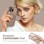 CAPRARO for iPhone 16 Pro Case for Women Girls, Upgraded [Full Camera Protection] [Compatible with MagSafe] Cute Wave Translucent Matte Phone Case for iPhone 16 Pro, Brown - Image 10