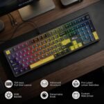 RK ROYAL KLUDGE X104 Full Size Mechanical Keyboard, Wired Creamy Gaming Keyboard with Number Pad and Knob,104 Keys Computer Keyboard Linear Switch,RGB Backlit,Online Software for Wins/Mac - Image 3