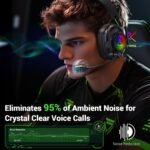 Wireless Gaming Headset for Xbox Series X|S, Xbox One, PC, PS5, PS4, Mac, Switch, 2.4 GHz Wireless & Bluetooth 5.4 Gaming Headphones with Noise Canceling Microphone, 50Hr Battery, 50mm Drivers-Black - Image 4
