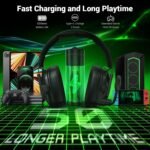 Wireless Gaming Headset for Xbox Series X|S, Xbox One, PC, PS5, PS4, Mac, Switch, 2.4 GHz Wireless & Bluetooth 5.4 Gaming Headphones with Noise Canceling Microphone, 50Hr Battery, 50mm Drivers-Black - Image 8