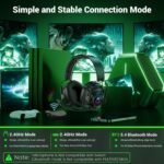 Wireless Gaming Headset for Xbox Series X|S, Xbox One, PC, PS5, PS4, Mac, Switch, 2.4 GHz Wireless & Bluetooth 5.4 Gaming Headphones with Noise Canceling Microphone, 50Hr Battery, 50mm Drivers-Black - Image 9