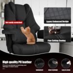 400lbs Big and Tall Office Chair, Wide Ergonomic Leather Executive Chair for Heavy People with Foot Rest, High-Back Reclining Computer Chair with Swivel Wheels and Lumbar Support (Black) - Image 5