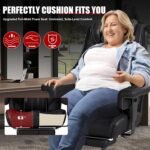 400lbs Big and Tall Office Chair, Wide Ergonomic Leather Executive Chair for Heavy People with Foot Rest, High-Back Reclining Computer Chair with Swivel Wheels and Lumbar Support (Black) - Image 6