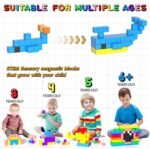 Apluses 54 PCS Magnetic Blocks, Magnetic Building Blocks for Toddlers 3+, Montessori Toys, Magnet Cubes, Preschool STEM Educational Sensory Magnet Toys for Kids Ages 3-5 Year Old Boys and Girls - Image 4