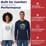 Customized Long Sleeve T-Shirt, Design Your Own 100% Polyester Performance Shirt with UPF 30+ Protection, Unisex Fit - Image 5