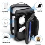 GDNasist Game Console Backpack for PS5, Protective Carrying Case Compatible with Playstation5 Console, Base, 15.6”Laptop, Headset, PS5 Controller, More Game Discs, and Gaming Accessories - Image 3
