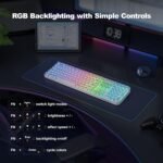 MOFII Upgraded Wireless Ergonomic Keyboard, BT/2.4Ghz Tri-Mode Ergo Keyboard with Natural Curve, RGB Backlit, Rechargeable Battery, Full-Size Keyboard for Computer/Laptop/Mac/MacBook, Pearl White - Image 4