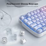 MOFII Upgraded Wireless Ergonomic Keyboard, BT/2.4Ghz Tri-Mode Ergo Keyboard with Natural Curve, RGB Backlit, Rechargeable Battery, Full-Size Keyboard for Computer/Laptop/Mac/MacBook, Pearl White - Image 7