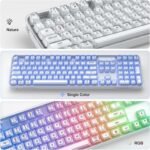 MOFII Upgraded Wireless Ergonomic Keyboard, BT/2.4Ghz Tri-Mode Ergo Keyboard with Natural Curve, RGB Backlit, Rechargeable Battery, Full-Size Keyboard for Computer/Laptop/Mac/MacBook, Pearl White - Image 8