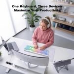 MOFII Upgraded Wireless Ergonomic Keyboard, BT/2.4Ghz Tri-Mode Ergo Keyboard with Natural Curve, RGB Backlit, Rechargeable Battery, Full-Size Keyboard for Computer/Laptop/Mac/MacBook, Pearl White - Image 9