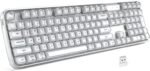 MOFII Upgraded Wireless Ergonomic Keyboard, BT/2.4Ghz Tri-Mode Ergo Keyboard with Natural Curve, RGB Backlit, Rechargeable Battery, Full-Size Keyboard for Computer/Laptop/Mac/MacBook, Pearl White - Image 10