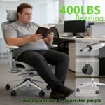 Ergonomic Office Chair with Footrest,High Back Mesh Desk Chair,Lumbar Support & 90-135°Recline,3D Headrest & 6D Armrests,Swivel Computer Chair for Home Office, Work & Gaming 1Pack - Image 8