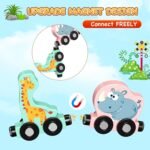 Zeoddler Toys for Toddlers, 11 Magnetic Wooden Animals Train Set, Montessori Toys for Toddlers, Preschool Learning Activities for Kids, Birthday Gifts for Boys, Girls - Image 5