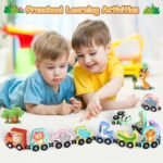 Zeoddler Toys for Toddlers, 11 Magnetic Wooden Animals Train Set, Montessori Toys for Toddlers, Preschool Learning Activities for Kids, Birthday Gifts for Boys, Girls - Image 7