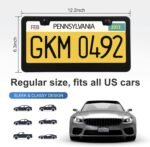 QUANQIUFEI 2 Pack License Plate Frames, Stainless Steel Car License Plate Cover Car Accessories with Screw Caps (Black) - Image 3