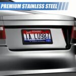 QUANQIUFEI 2 Pack License Plate Frames, Stainless Steel Car License Plate Cover Car Accessories with Screw Caps (Black) - Image 7