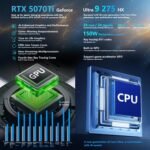 Thunderobot Zero 16 Pro 5070Ti Gaming Laptop, GeForce RTX 5070 Ti, Core Ultra 9 275HX, 16" QHD+ 360Hz Hummingbird IPS Display, 32GB DDR5, 1TB SSD, Per-Key RGB, HD Camera, Wi-Fi 6E, Windows 11 Home - Image 4