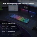 MOFII Upgraded Wireless Ergonomic Keyboard, BT/2.4Ghz Tri-Mode with Natural Curve, RGB Backlit, Rechargeable Battery, Full-Size for Computer/Laptop/Mac/MacBook, Pearl Black - Image 4