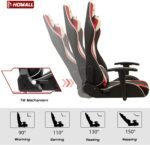 Homall Gaming Chair Racing Style Office Chair Ergonomic High-Back PU Leather Computer Gaming Chair with Headrest and Lumbar Support (Red/White) - Image 6
