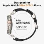 amBand Bands Compatible with Apple Watch Ultra 3/2/1 49mm, M1 Sport Series Rugged Durable Strap with Metal Connector to Match Ultra's Titanium Case for iWatch 49mm Men Titanium/Black - Image 6