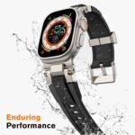 amBand Bands Compatible with Apple Watch Ultra 3/2/1 49mm, M1 Sport Series Rugged Durable Strap with Metal Connector to Match Ultra's Titanium Case for iWatch 49mm Men Titanium/Black - Image 8