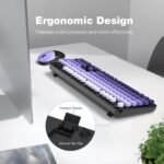 MOFII Wireless Keyboard and Mouse Combo, Full Size 2.4G Plug and Play Typewriter Retro Round Computer Keyboard and Mouse Set for Windows, Computer, Desktop, PC, Notebook - (Black Purple Gradient) - Image 4
