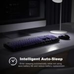 MOFII Wireless Keyboard and Mouse Combo, Full Size 2.4G Plug and Play Typewriter Retro Round Computer Keyboard and Mouse Set for Windows, Computer, Desktop, PC, Notebook - (Black Purple Gradient) - Image 5