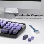 MOFII Wireless Keyboard and Mouse Combo, Full Size 2.4G Plug and Play Typewriter Retro Round Computer Keyboard and Mouse Set for Windows, Computer, Desktop, PC, Notebook - (Black Purple Gradient) - Image 6