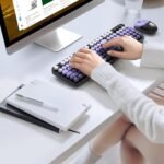 MOFII Wireless Keyboard and Mouse Combo, Full Size 2.4G Plug and Play Typewriter Retro Round Computer Keyboard and Mouse Set for Windows, Computer, Desktop, PC, Notebook - (Black Purple Gradient) - Image 7