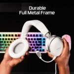 HyperX Cloud III – Wired Gaming Headset, PC, PS5, Xbox Series X|S, Angled 53mm Drivers, Memory Foam, Durable Frame, Ultra-Clear 10mm Mic, USB-C, USB-A, 3.5mm – White - Image 5