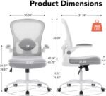 Ergonomic Office Chair, Comfy Mesh Office Desk Chair, Grey | Adjustable Lumbar Support, Flip-up Armrests, Rocking Function, Comfy Mesh, Home Office - Image 3
