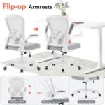 Ergonomic Office Chair, Comfy Mesh Office Desk Chair, Grey | Adjustable Lumbar Support, Flip-up Armrests, Rocking Function, Comfy Mesh, Home Office - Image 4
