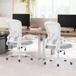Ergonomic Office Chair, Comfy Mesh Office Desk Chair, Grey | Adjustable Lumbar Support, Flip-up Armrests, Rocking Function, Comfy Mesh, Home Office - Image 8