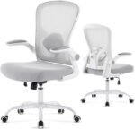 Ergonomic Office Chair, Comfy Mesh Office Desk Chair, Grey | Adjustable Lumbar Support, Flip-up Armrests, Rocking Function, Comfy Mesh, Home Office - Image 9